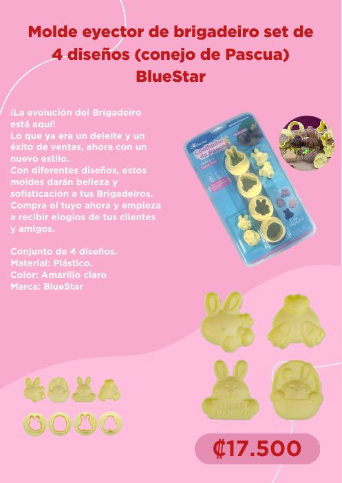 Molde eyector (conejo de Pascua) BlueStar – 4 diseños