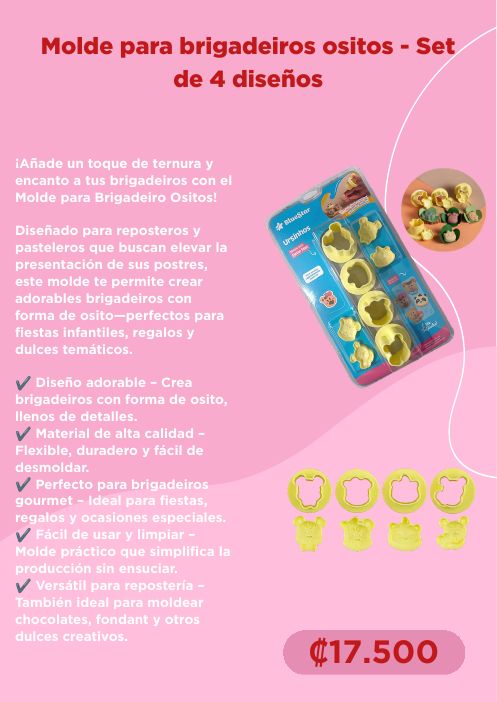 Molde ositos – 4 diseños