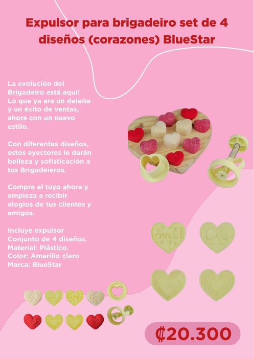 Expulsor (corazones) BlueStar – 4 diseños