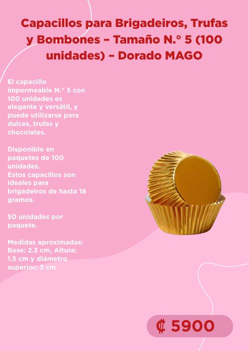 Capacillos N.° 5 dorados MAGO