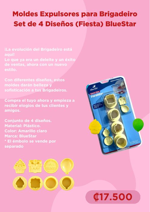 Moldes expulsores (Fiesta) BlueStar – 4 diseños