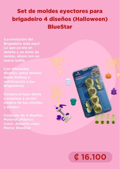 Set de moldes eyectores (Halloween) BlueStar – 4 diseños