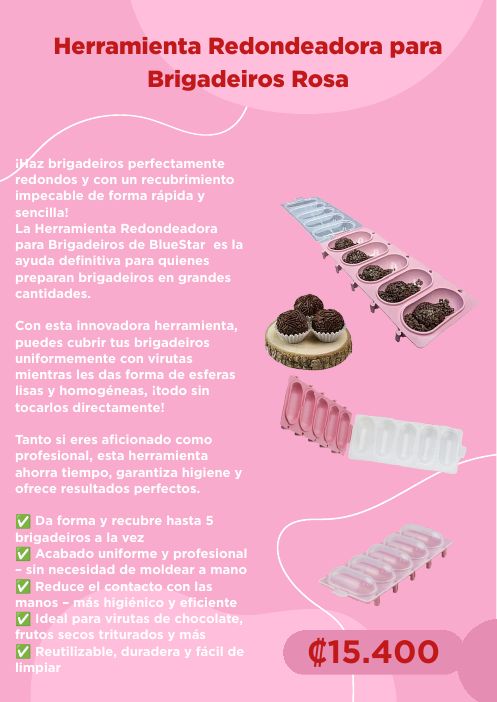Herramienta redondeadora para brigadeiros (rosa)
