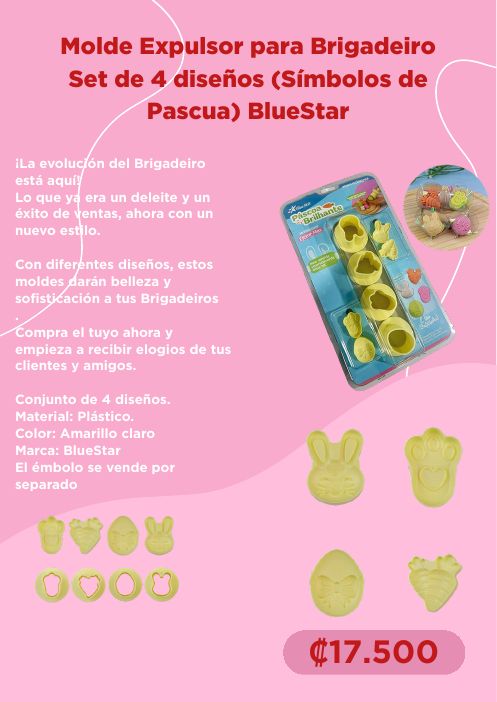 Molde expulsor (Símbolos de Pascua) BlueStar – 4 diseños