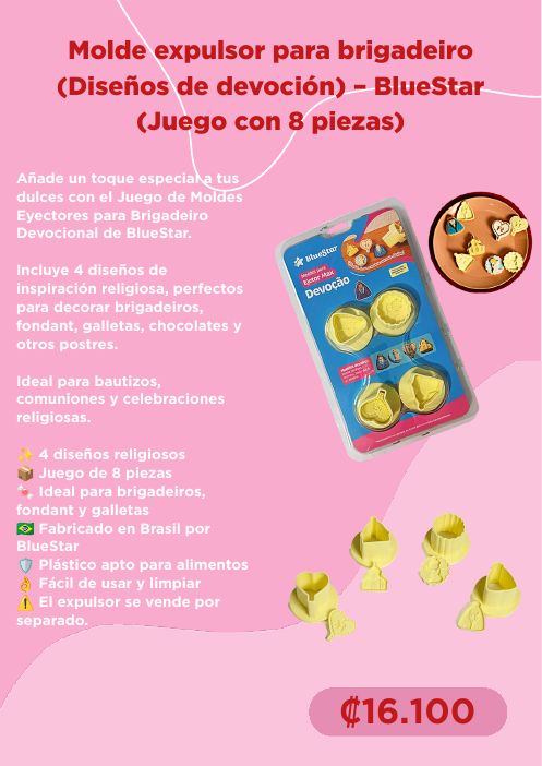 Molde expulsor (diseños de devoción) BlueStar – 8 piezas
