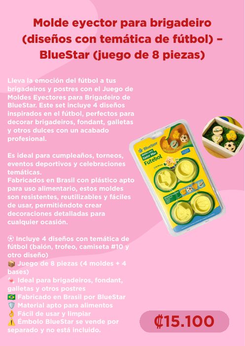 Molde eyector (fútbol) BlueStar – 8 piezas