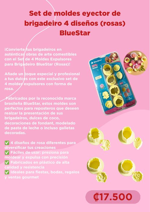 Set de moldes eyector (rosas) BlueStar – 4 diseños